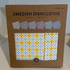 Swedish Dishcloths 12-Pack - Yellow and Blue